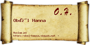 Obál Hanna névjegykártya